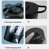 USB Elektrisk Proteinshakerflaska - 650 ml | Inbyggd Pulverförvaring | Sport & Träning Mixer