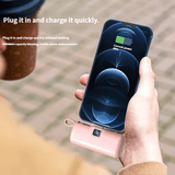 Bärbar 5000mAh Snabbladdande Powerbank - PD Mini-Laddare med Inbyggd Kabel, Ställ & LED Display för iPhone och Android