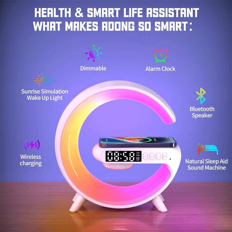 GlowCharge™ - Multifunktionell Trådlös RGB Lampa Laddningsplatta