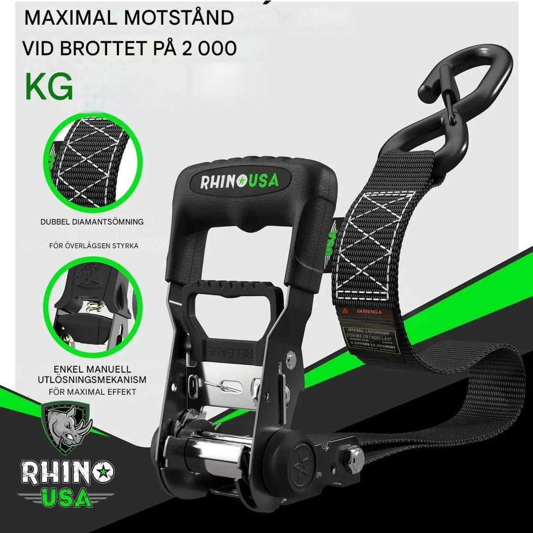 TightHold – Retractable Spännbandskit 4-pack | Självinrullande Spännband för Enkel och Stabil Lastsäkring
