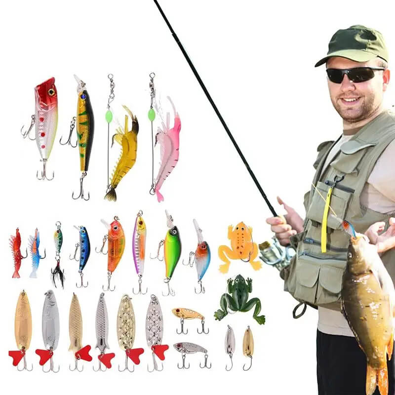 Fiske Adventskalender 2024 - 24 Dagars Julnedräkning med Premium Fiskebeten, Perfekt Present för Passionerade Fiskare