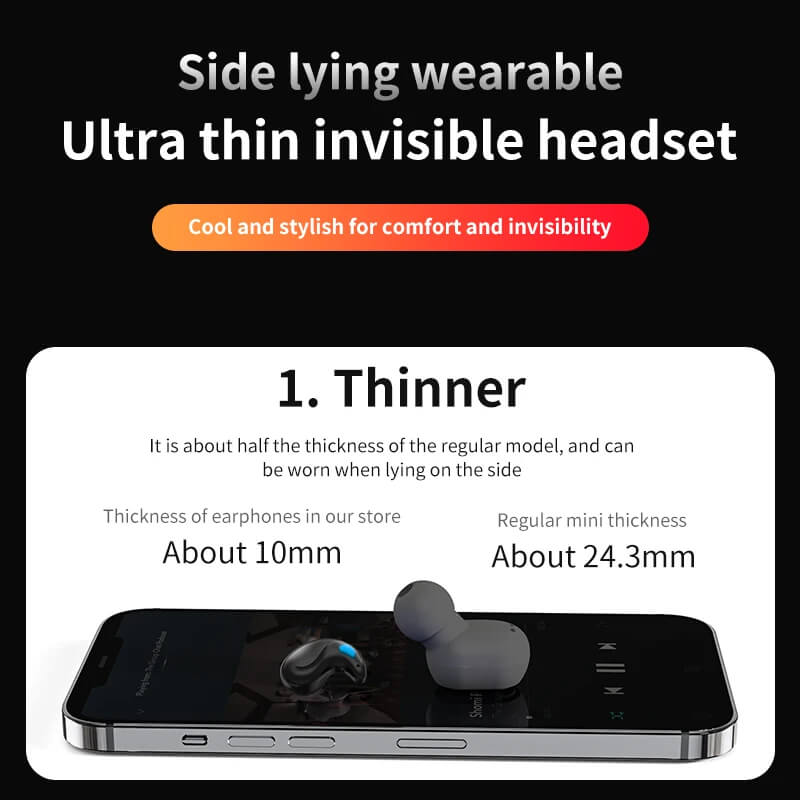 SoundBeats™ - Minimala Ultra Tunna Trådlösa HiFi Hörlurar För Sömn & Komfort