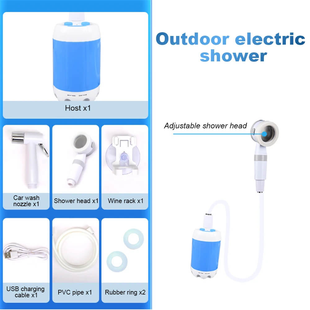Portabel Vattenpump med Duschkit - Perfekt för Camping och Trädgård